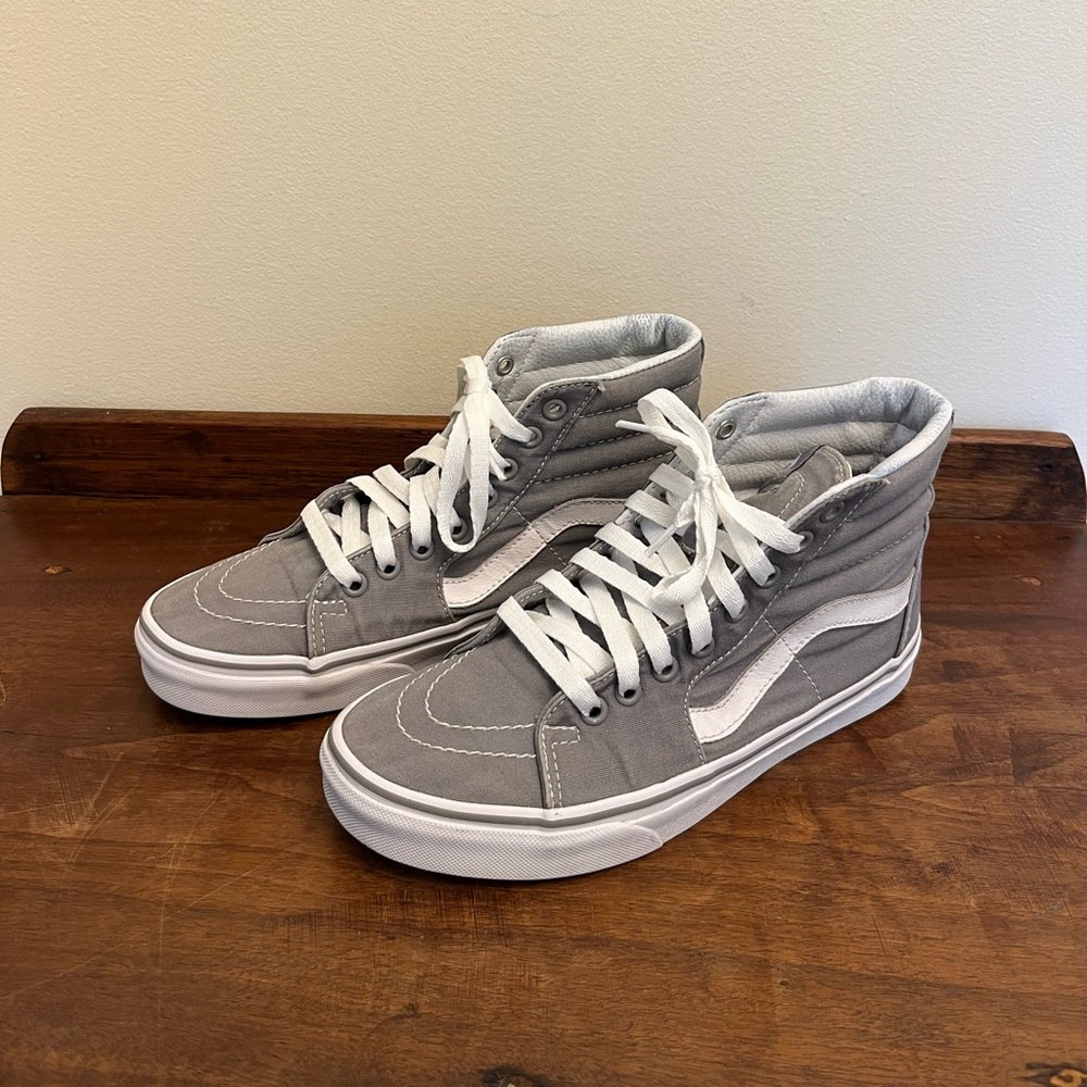 Vans Off The Wall SK8-Hi Top Sneakers Shoes Grey Gray Men’s 6.5 Women’s 8 EUC